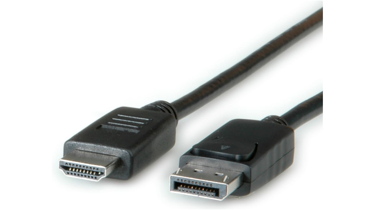 Roline Male DisplayPort to Male HDMI, PVC  Cable, 1m