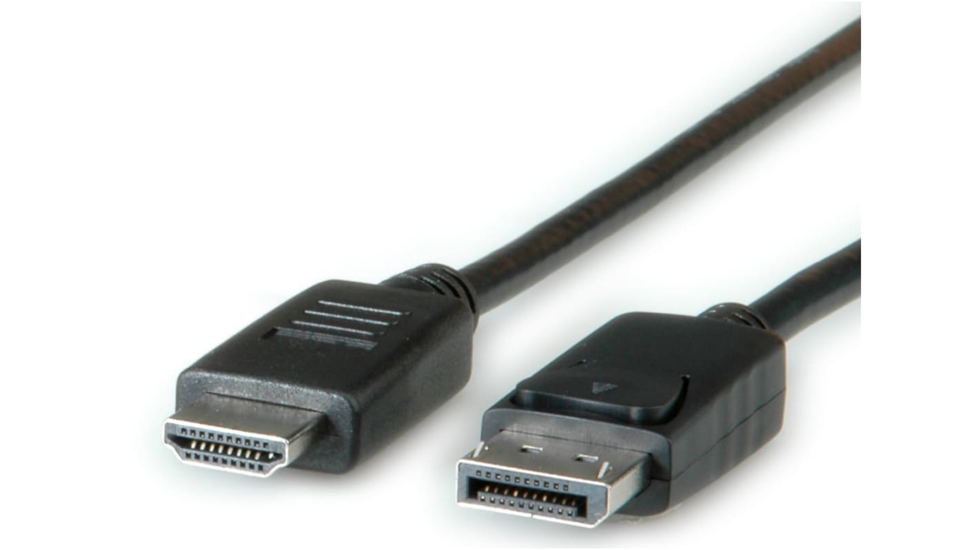 Roline DisplayPort-Kabel A Display-Anschluss B HDMI - Stecker, 2m PVC