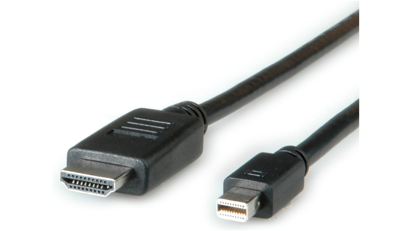 Roline DisplayPort-Kabel A Stecker DP (DisplayPort) Mini B HDMI - Stecker, 2m PVC