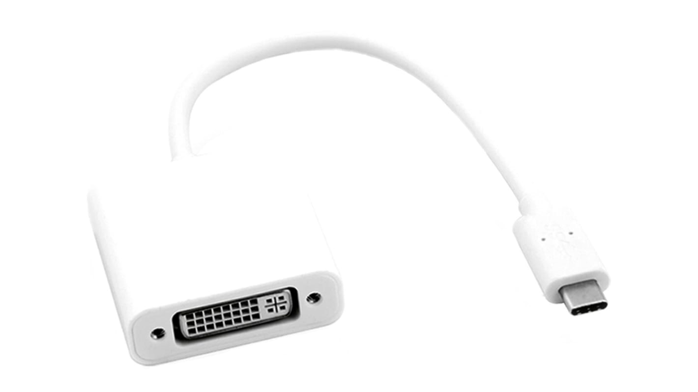 Câble USB Roline USB C vers DVI-I Dual Link, 100mm, Argent