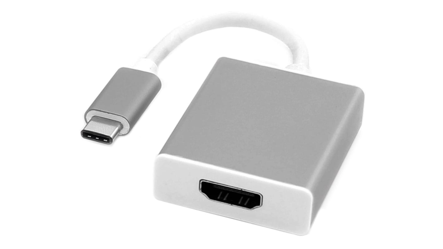 Câble USB Roline USB C vers HDMI, 100mm, Argent