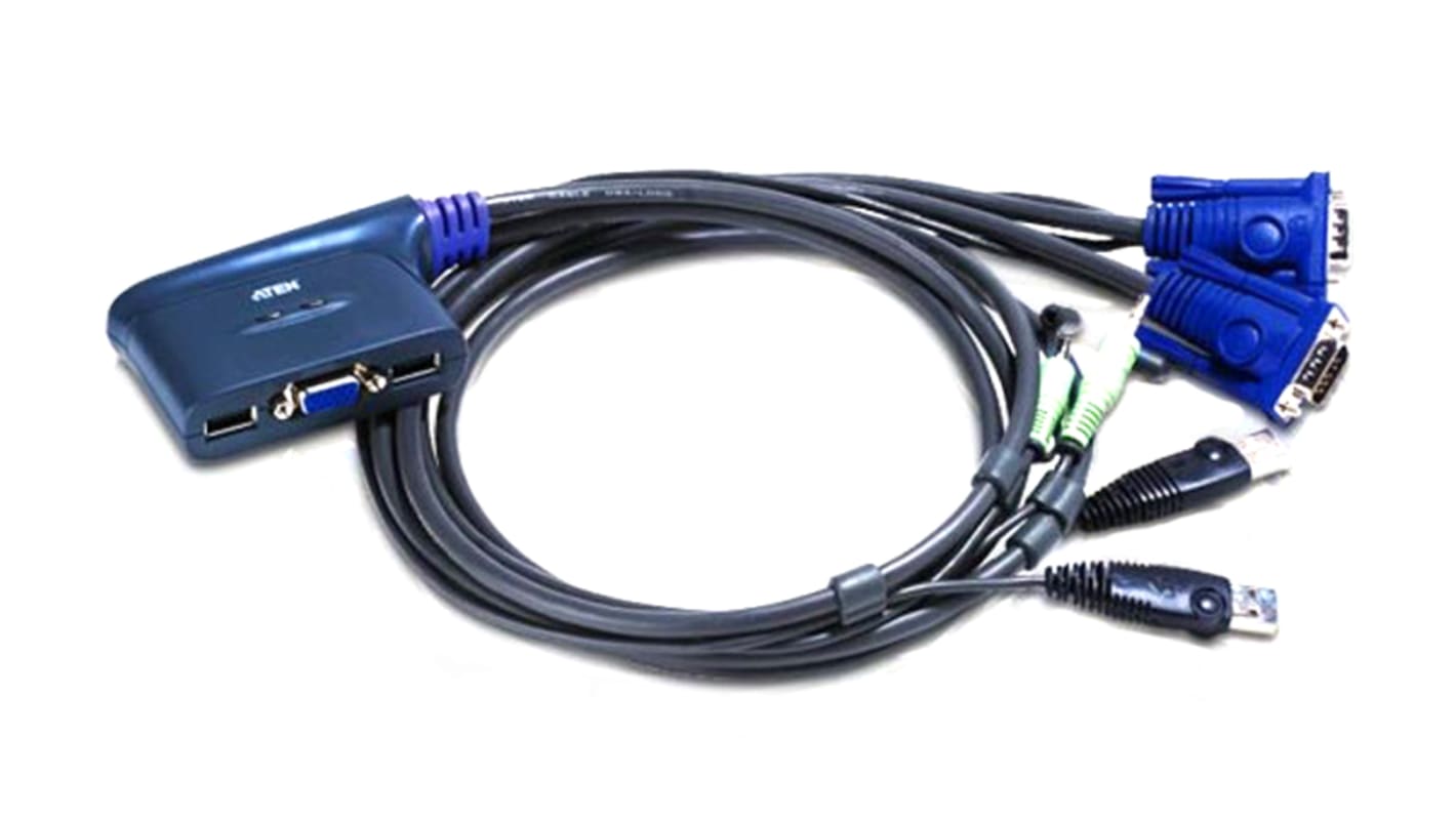 Aten, 3,5 mm stereo KVM switch med 2 Porte USB VGA