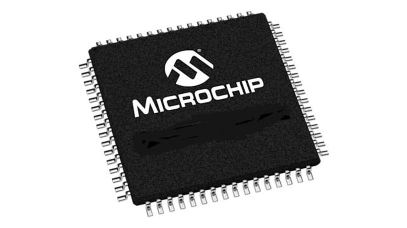 Microchip Mikrocontroller PIC32MM microAptiv CPU 32bit SMD 256 KB TQFP 64-Pin 25MHz 32 KB RAM USB