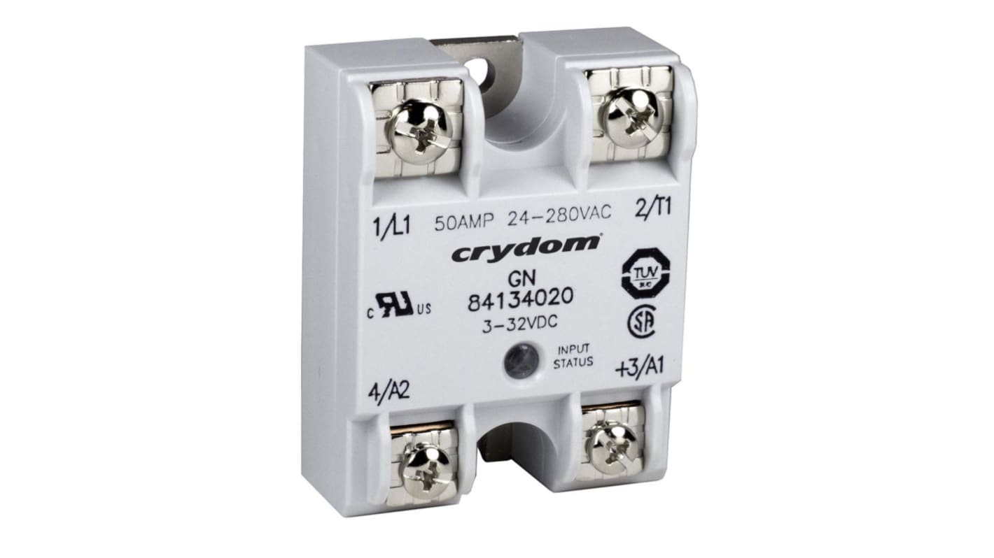Sensata Crydom 8413 Series Solid State Relay, 50 A rms Load, Panel Mount, 660 V ac Load, 32 V dc Control