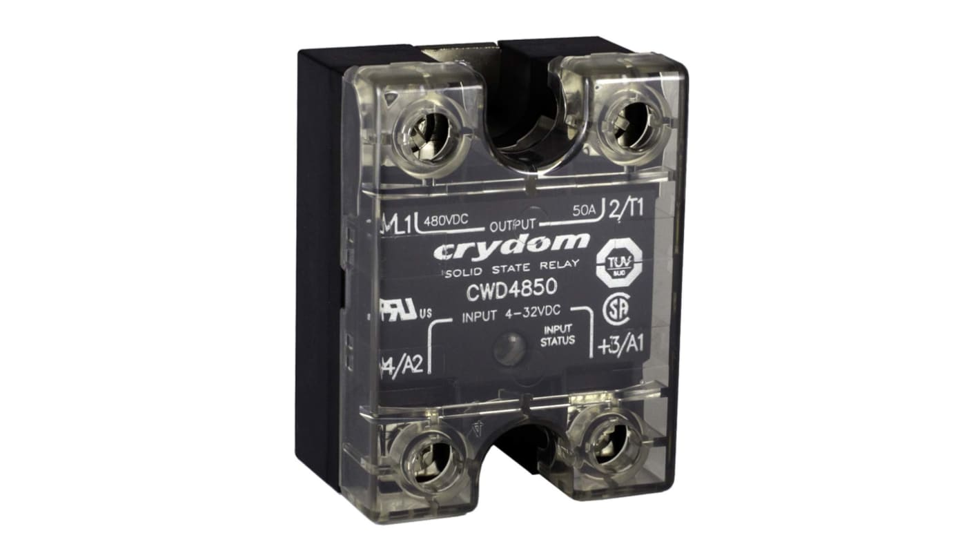 Relé de estado sólido Sensata Crydom CW de 1 polo, control 3 → 32 V dc, carga 24 → 280V ac, 10 A rms