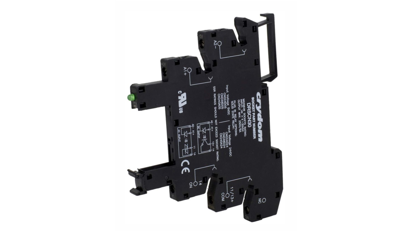 Support relais Sensata / Crydom série DRSCN, Rail DIN, 30V c.c.