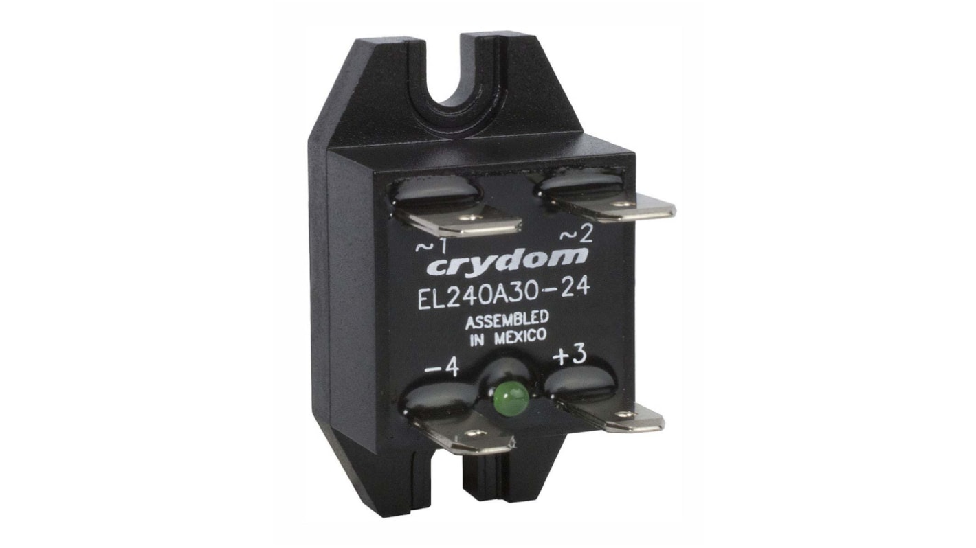 Relé de estado sólido Sensata Crydom EL de 1 polo, control 10 → 14 V dc, carga 24 → 280V ac, 30 A dc