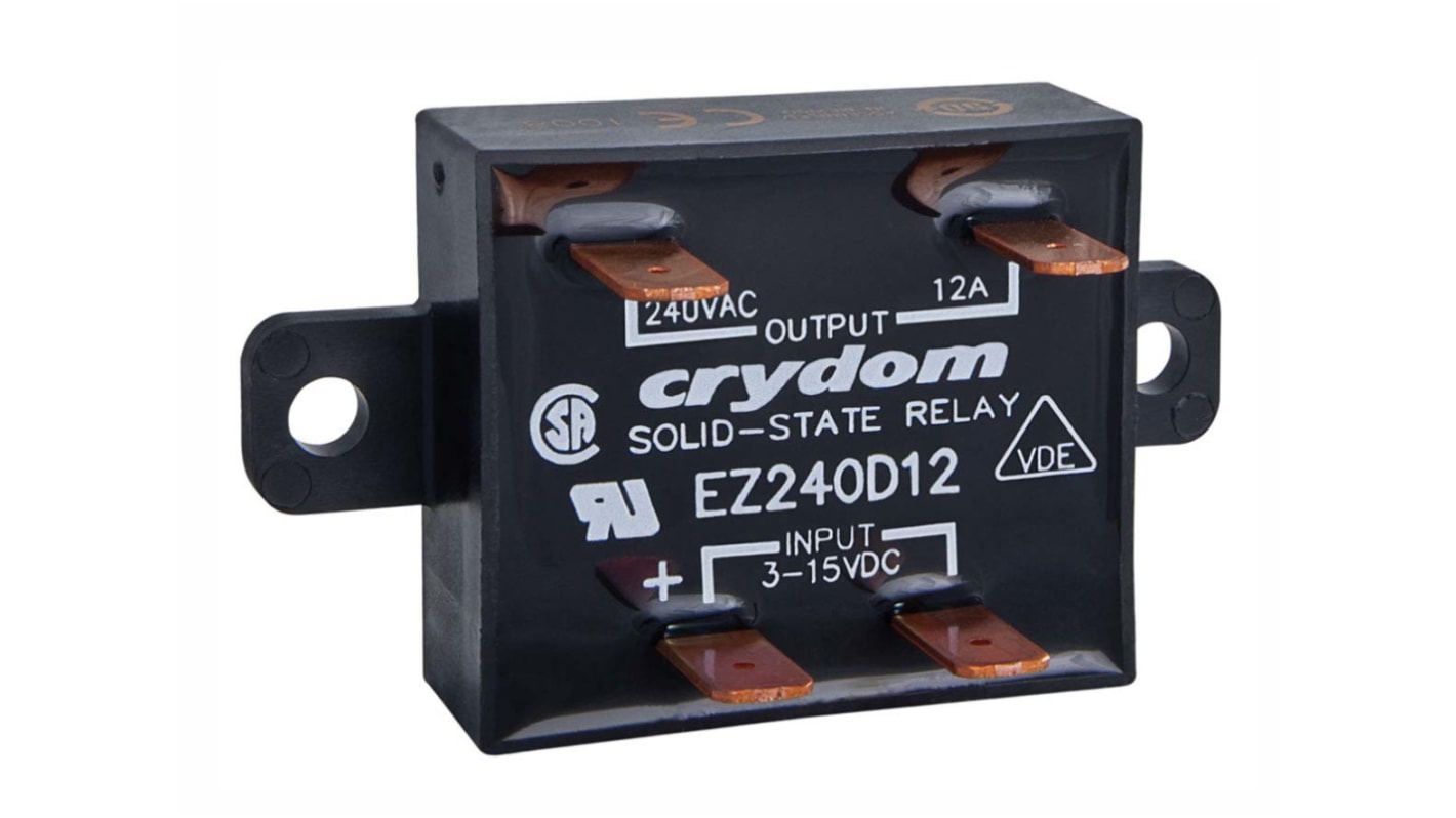 Relé de estado sólido Sensata Crydom EZ de 1 polo, control 3 → 15 V dc, carga 24 → 280Vrms, 12 A rms