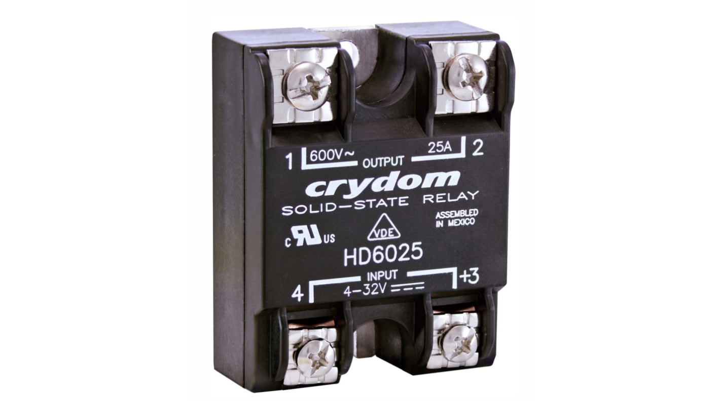 Relais statique Sensata Crydom H12, 90 A, Montage panneau, 32 V c.c., 530 V rms