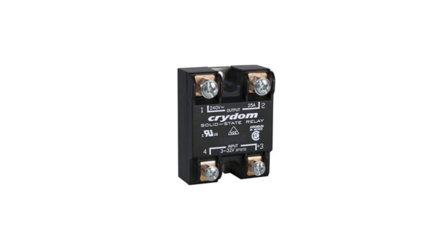 Sensata / Crydom HD Series Solid State Relay, 75 A rms Load, Panel Mount, 530 V ac Load, 32 V dc Control