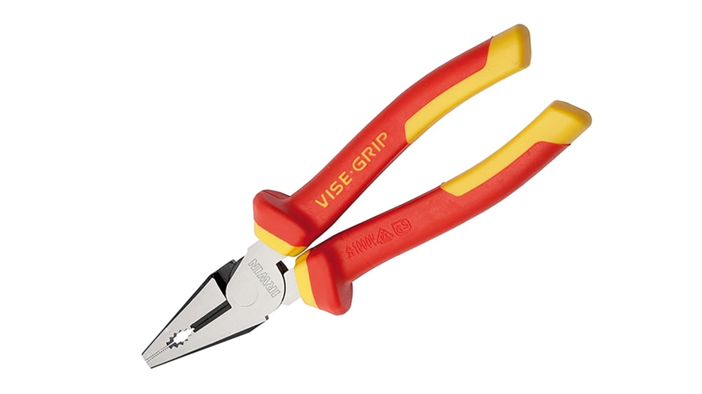 Irwin Combination Pliers, 200 mm Overall, Straight Tip, VDE/1000V