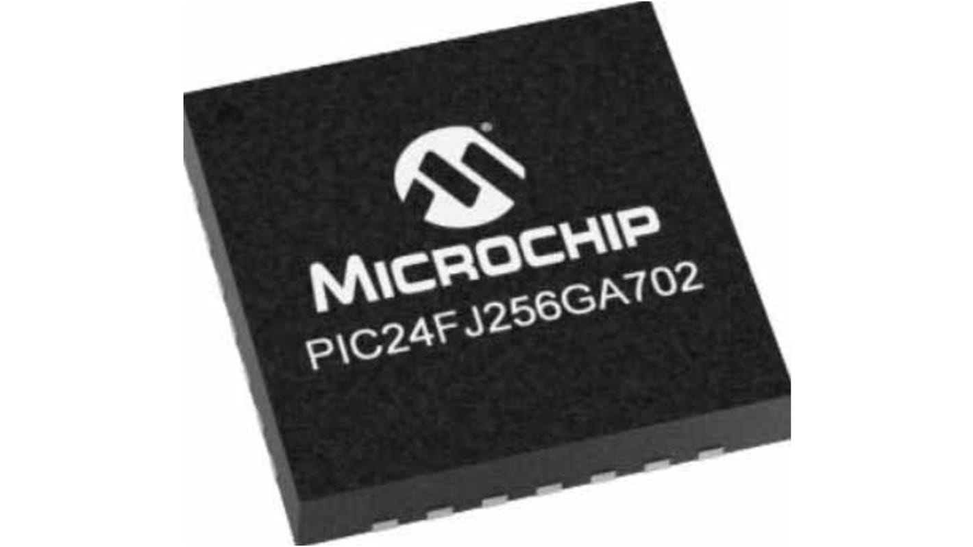 Microchip PIC24FJ256GA702-I/ML, 32bit 32 bit CPU Microcontroller, PIC24, 32MHz, 256 kB Flash, 28-Pin QFN