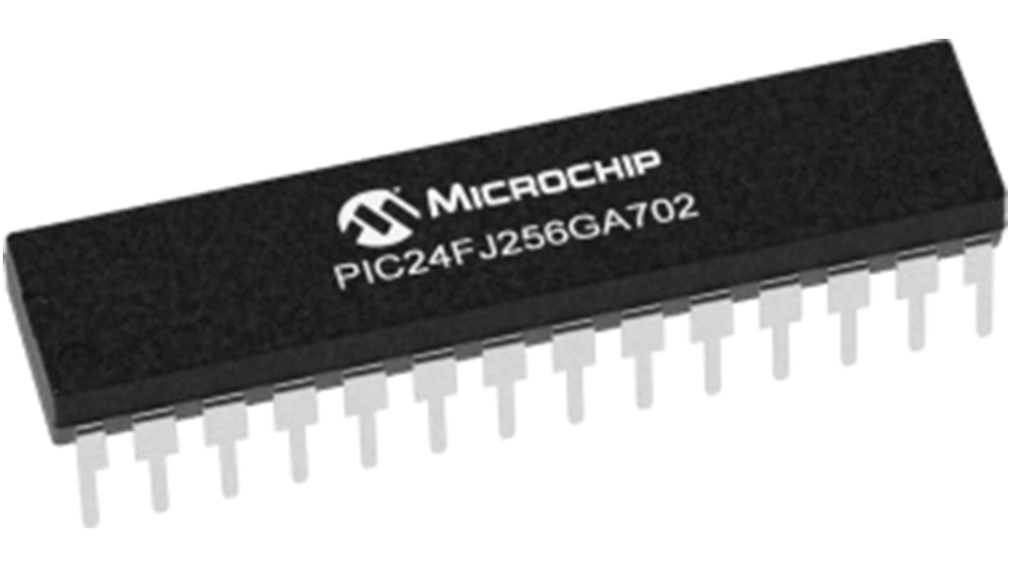 Microcontrolador Microchip PIC24FJ256GA702-I/SP, núcleo 32 bit CPU de 32bit, RAM 16 kB, 32MHZ, SDIP de 28 pines