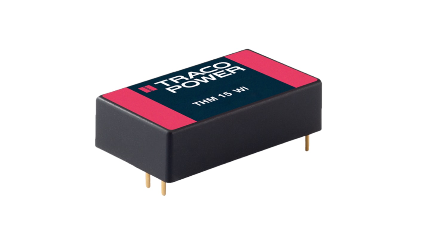 Convertisseur DC-DC TRACOPOWER, THM 15WI, Montage traversant, 15W, 1 sortie, 5V c.c., 3A