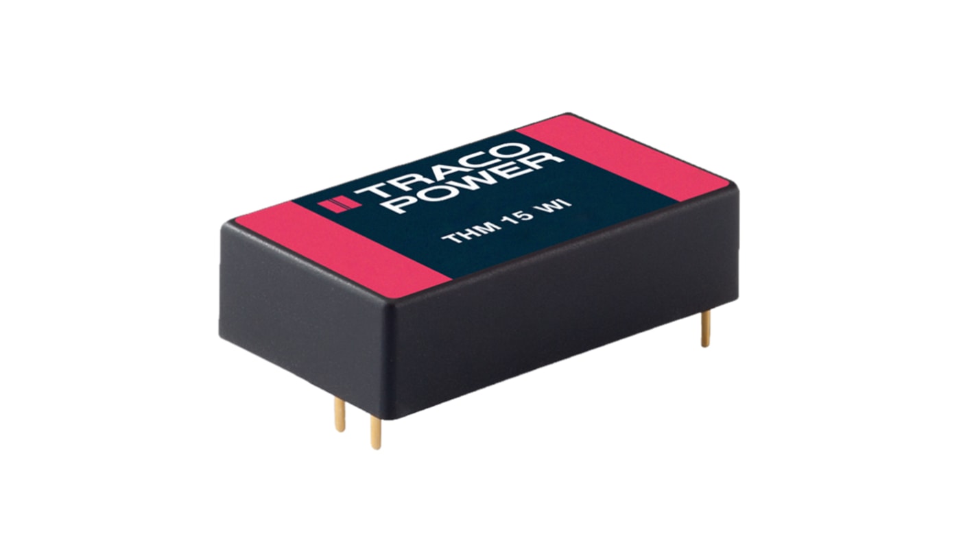TRACOPOWER THM 15WI DC/DC-Wandler 15W 24 V dc IN, ±12V dc OUT / ±625mA Durchsteckmontage 5kV ac isoliert