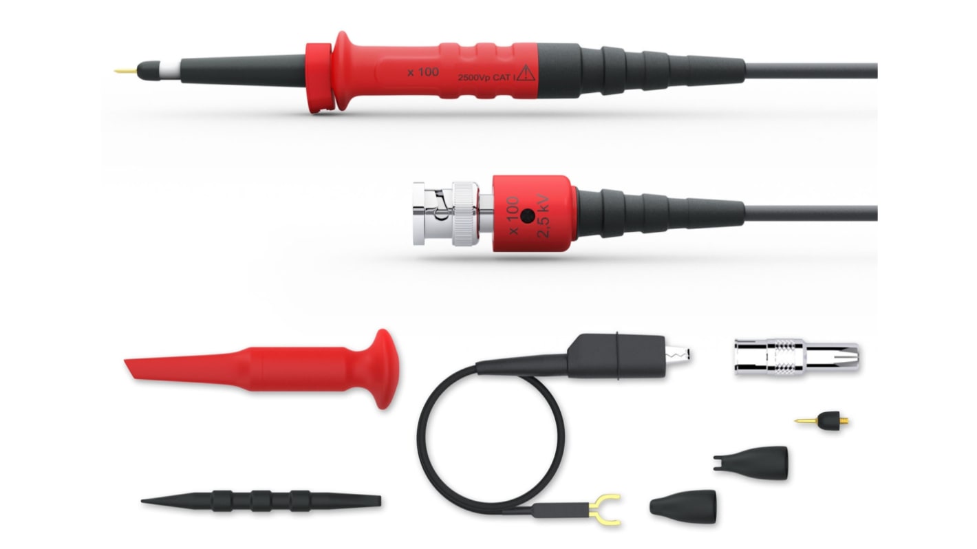 Sonda per oscilloscopio RS PRO, 300MHz, attenuazione 1:100