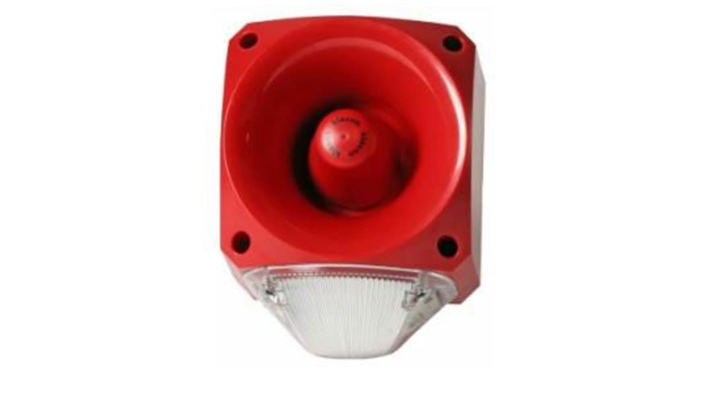 Segnalatore acustico e luminoso Klaxon serie PNC, Trasparente, 10 → 60 V c.c., 120dB a 1 m, IP66