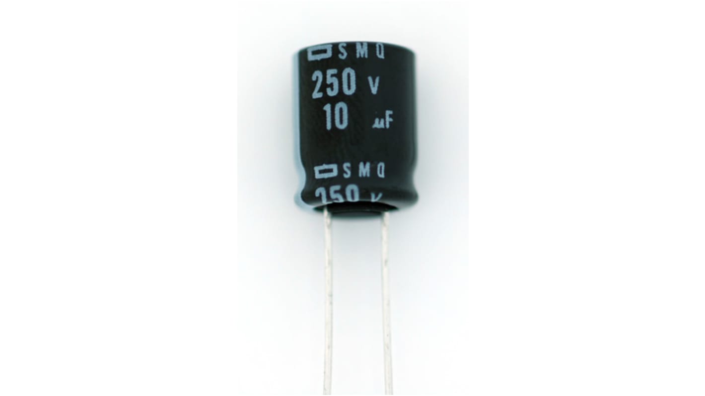 Nippon Chemi-Con SMQ, THT Elektrolyt Kondensator 10μF ±20% / 400V dc, Ø 10.5mm x 17.5mm, +85°C