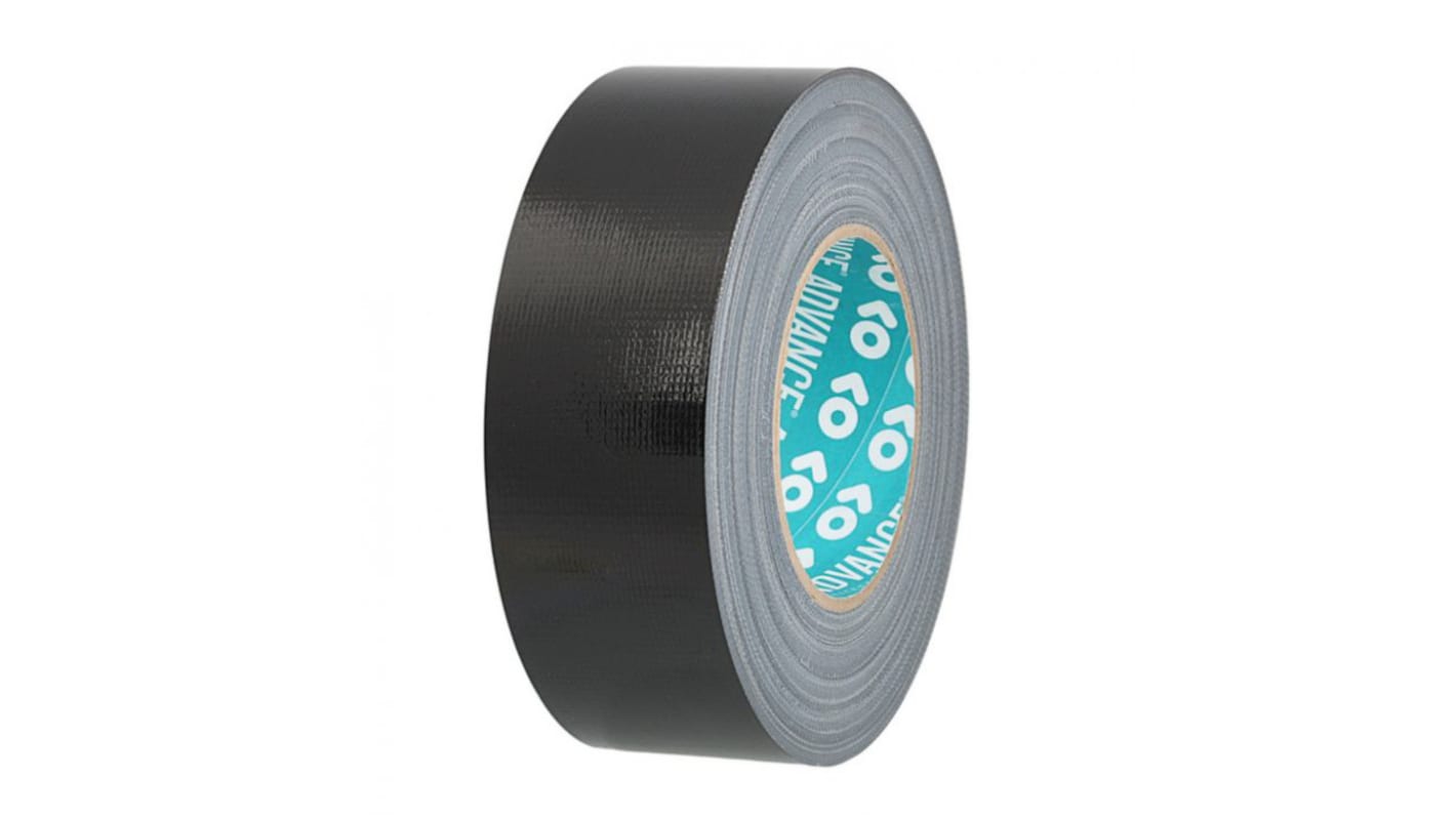 Nastro telato Nero in Politenato Advance Tapes AT175, adesivo in Resina di gomma, 50mm x 50m x 0.23mm