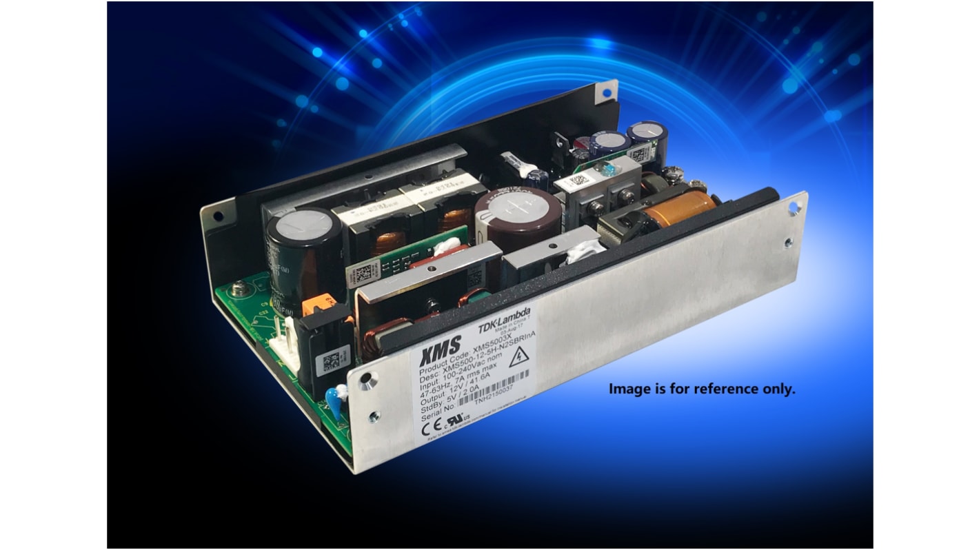 TDK-Lambda Switching Power Supply, XMS500MC, 48V dc, 10.4A, 500W, 1 Output, 90 → 264V ac Input Voltage