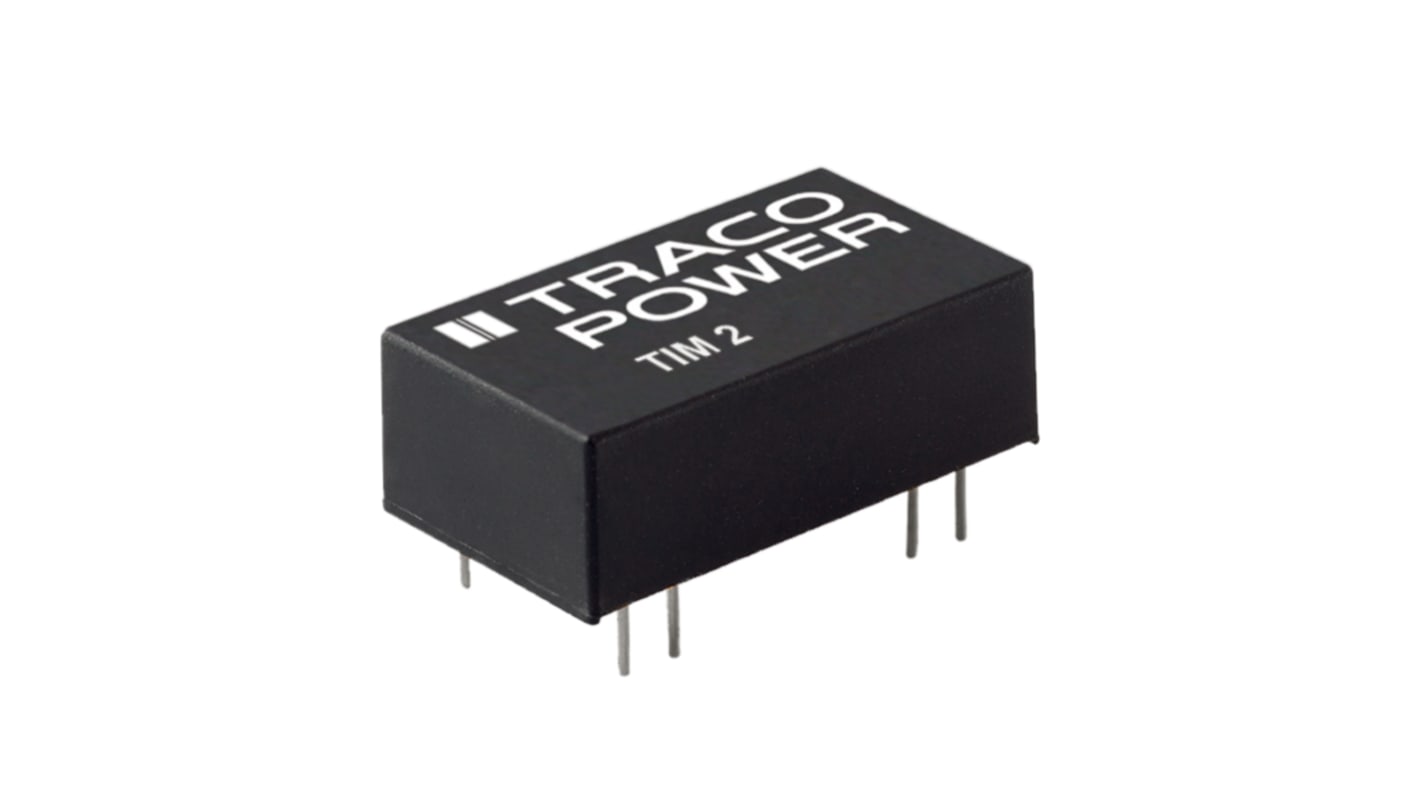 TRACOPOWER TIM 2 DC-DC Converter, 5V dc/ 400mA Output, 4.5 → 12 V dc Input, 2W, Through Hole, +105°C Max Temp