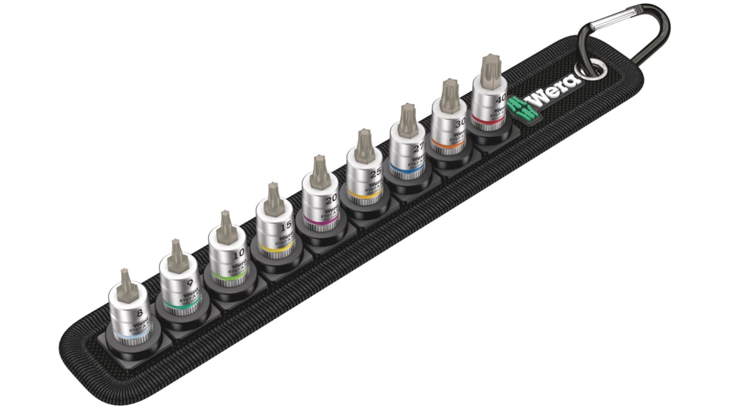 Wera TORX® Schraubendreher-Bitsatz T10, T15, T20, T25, T27, T30, T40, T8, T9, 9-teilig