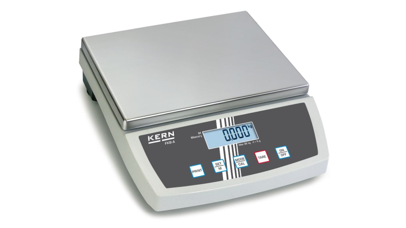 Kern Weighing Scale, 15kg Weight Capacity Type B - North American 3-pin, Type C - European Plug, Type G - British 3-pin