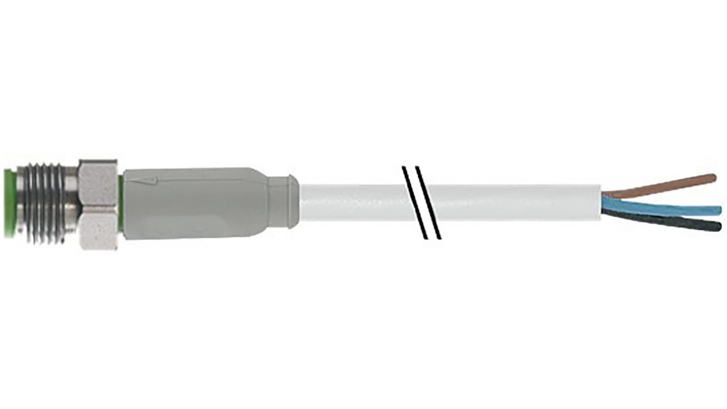 Cable de conexión RS PRO, con. A M8 Macho, 4 polos, con. B Sin terminación, long. 5m, 30 V ac / dc, 4 A, IP65, IP67