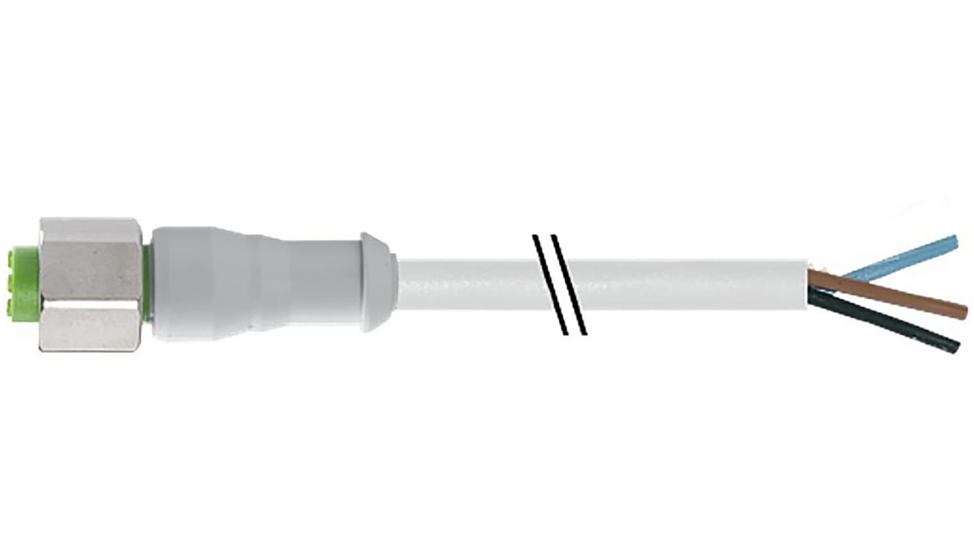 Cable de conexión RS PRO, con. A M12 Hembra, 8 polos, con. B Sin terminación, long. 5m, 30 V ac / dc, 2 A, IP65,