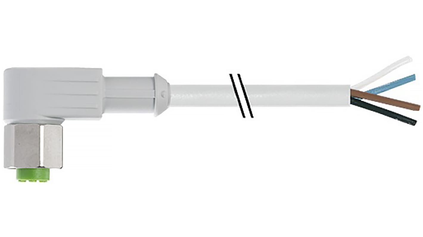 Cable de conexión RS PRO, con. A M12 Hembra, 4 polos, con. B Sin terminación, long. 2m, 250 V ac/dc, 4 A, IP65, IP66K,