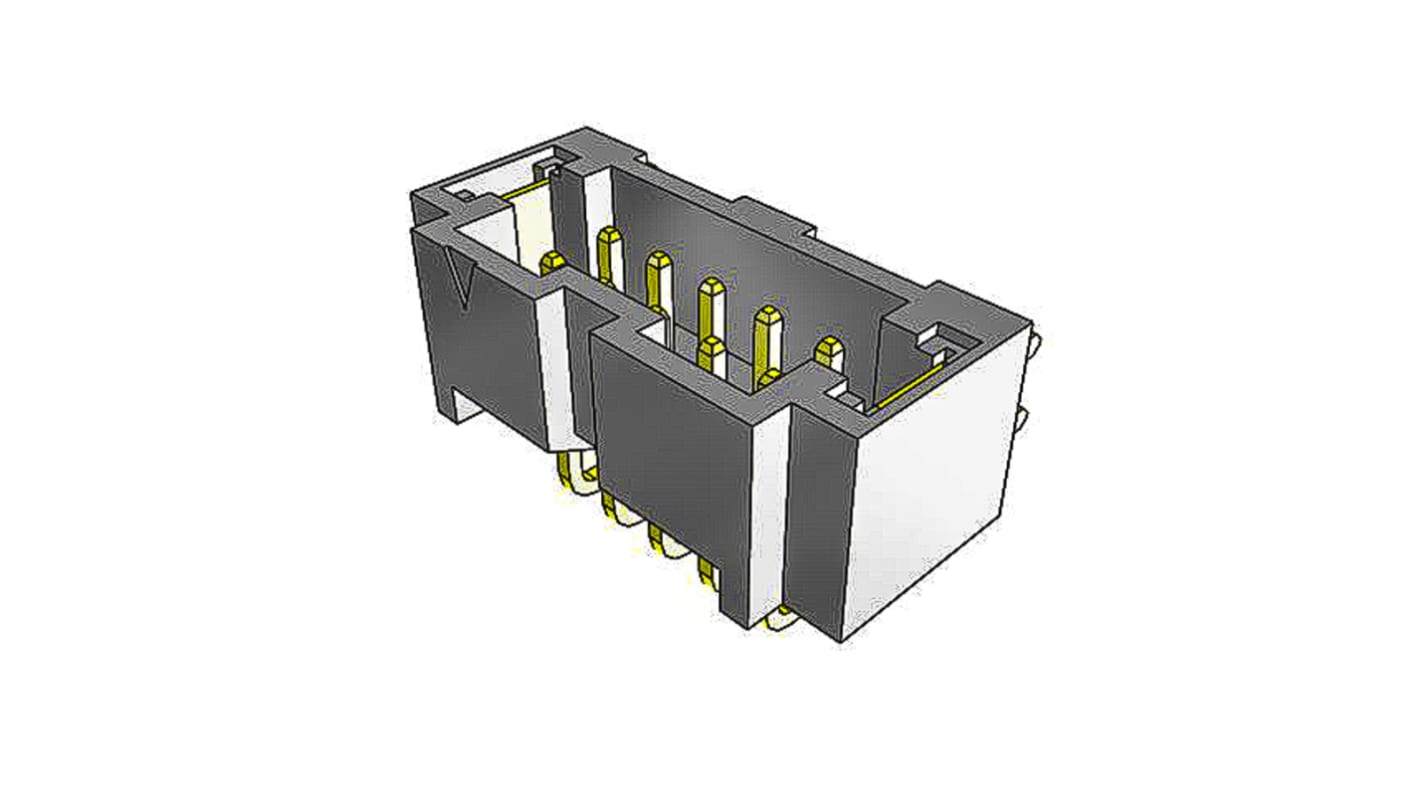 Samtec T1M Series Right Angle Surface Mount PCB Header, 2 Contact(s), 1.0mm Pitch, 1 Row(s), Shrouded