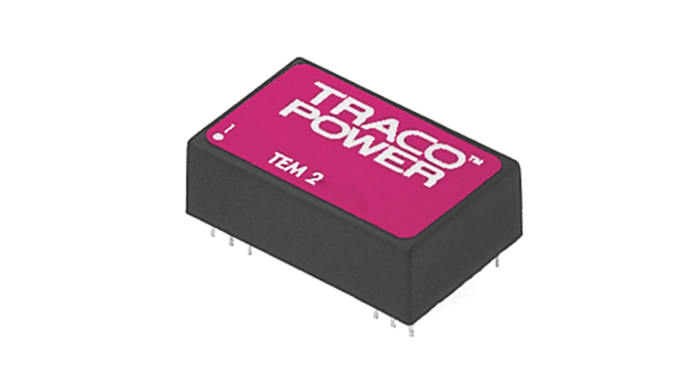 TRACOPOWER TEM 2 DC-DC Converter, 5V dc/ 400mA Output, 10.8 → 13.2 V dc Input, 2W, Through Hole, +60°C Max Temp