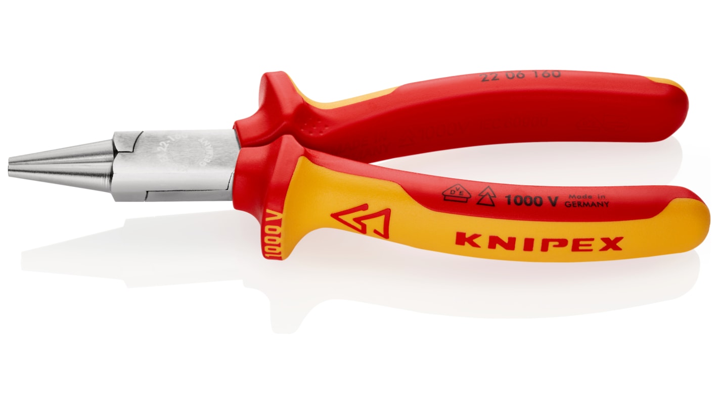 Pinze a becchi piatti Knipex in Acciaio per utensili, lungh. 160 mm Ad angolo retto