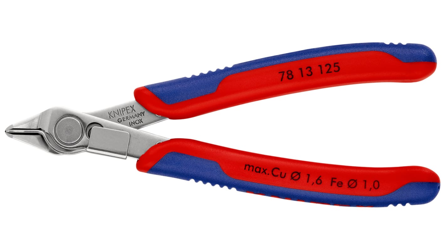 Alicates de corte lateral Knipex, capacidad de corte 1.6mm, long. total 125 mm,