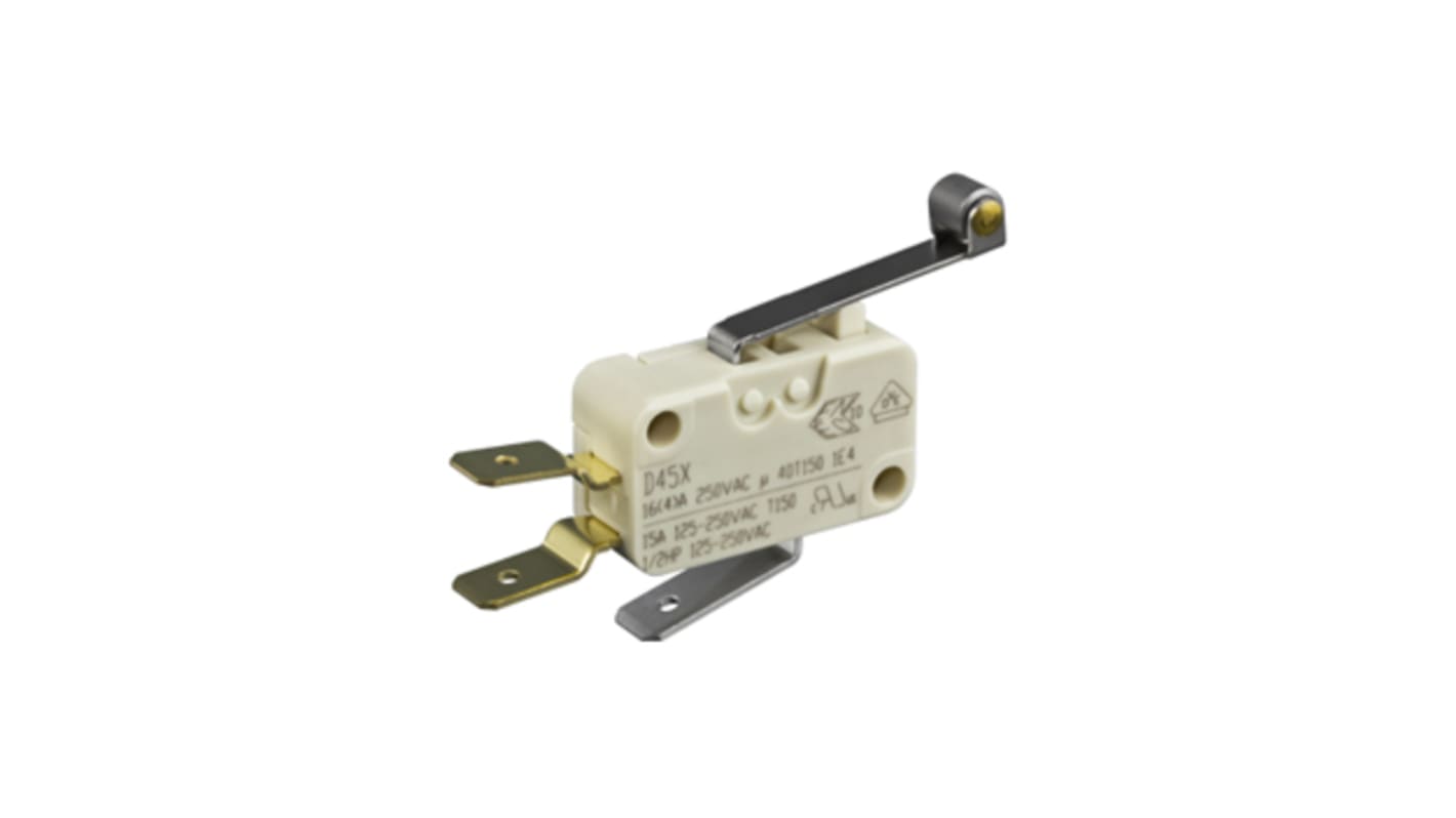 MICRO INTERRUPTOR CON ACTUADOR DE RODILLO LARGO - V156IC25 - Electrónica  Universal de Monterrey