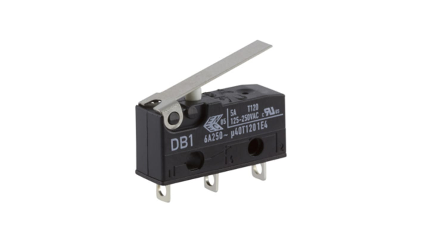 Microinterruttore, ZF, SPDT, 6 A a 250 V c.a., IP50, A saldare