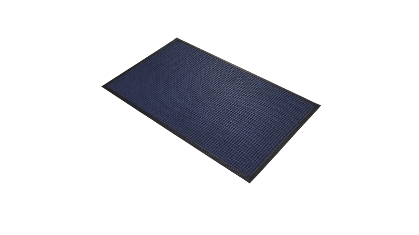 RS PRO AntiSlip, Door Mat, Carpet, Indoor Use, Blue, 0.9m 1.5m 7mm RS