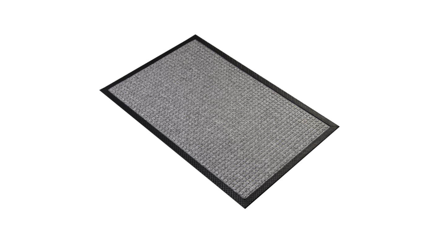 RS PRO Anti-Slip, Door Mat, Carpet, Indoor Use, Grey, 0.6m 0.9m 7mm