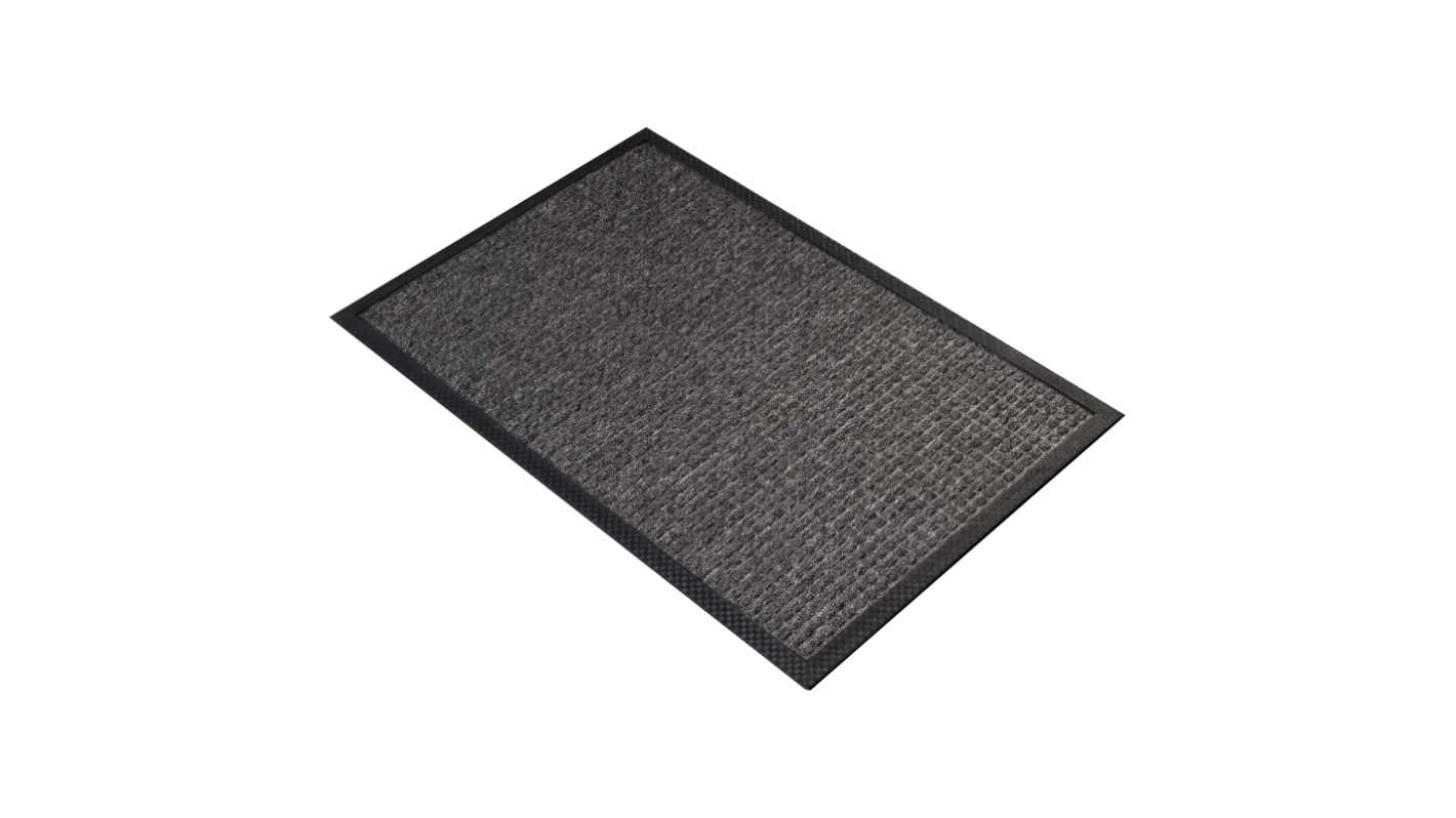 RS PRO AntiSlip, Door Mat, Carpet, Indoor Use, Black, 0.6m 0.9m 7mm RS