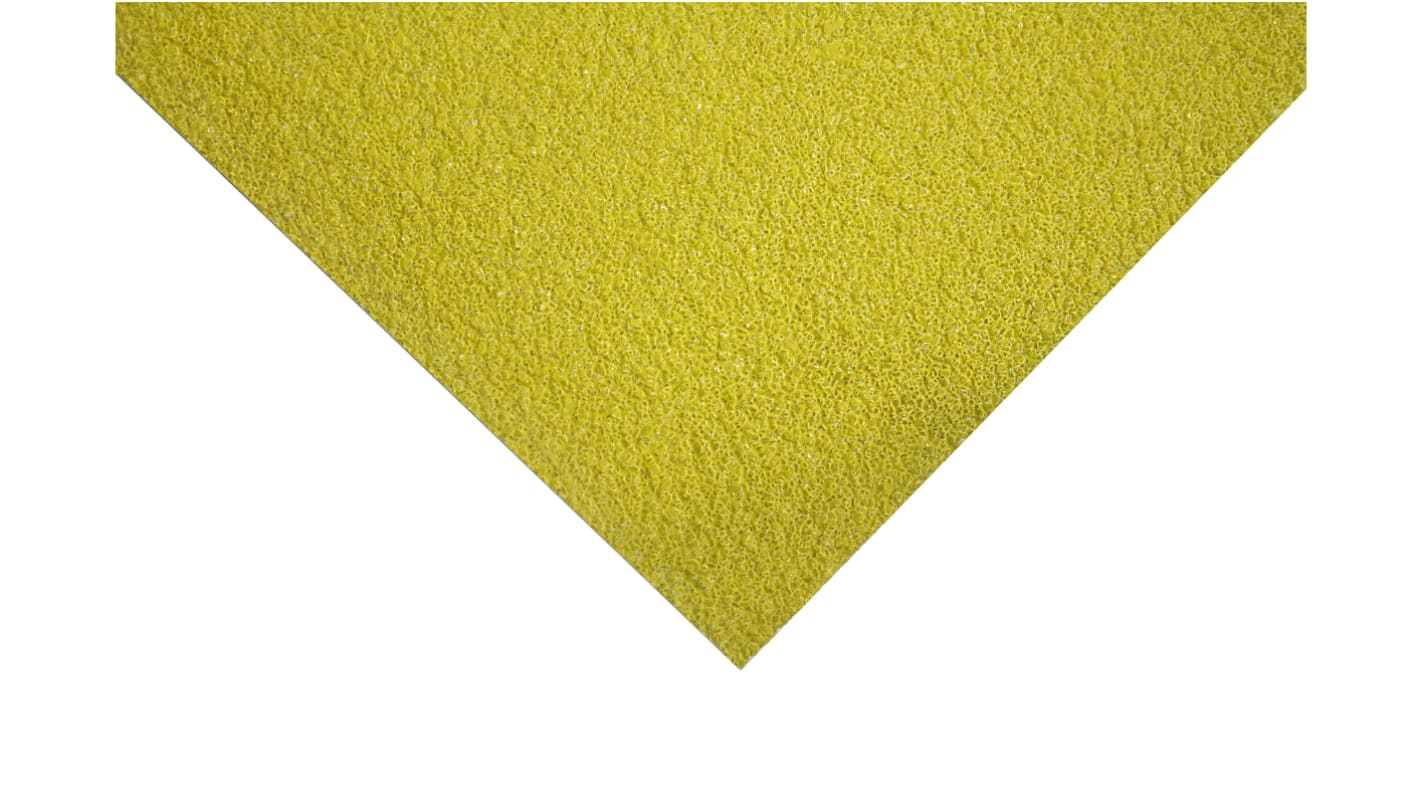 RS PRO Yellow Anti-Slip Flooring Glass Fibre Reinforced Plastic, Silicone Carbide Mat, Solid Finish 1.2m x 0.8m x 5mm