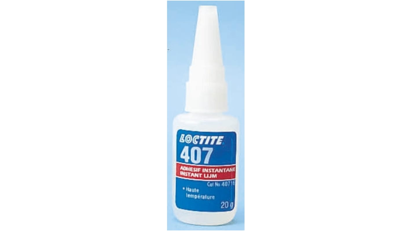 ADHESIF INSTANTANE 407 Super Glue Loctite Liquide Transparent, Flacon