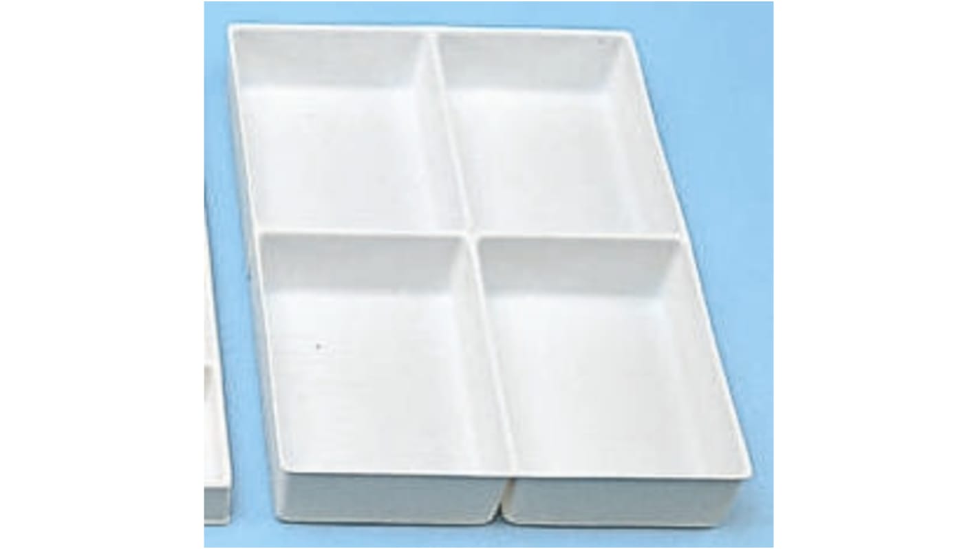 Licefa Kleinteilebox, Polystyrol Weiß, 9 Fächer x 75mm x 105mm
