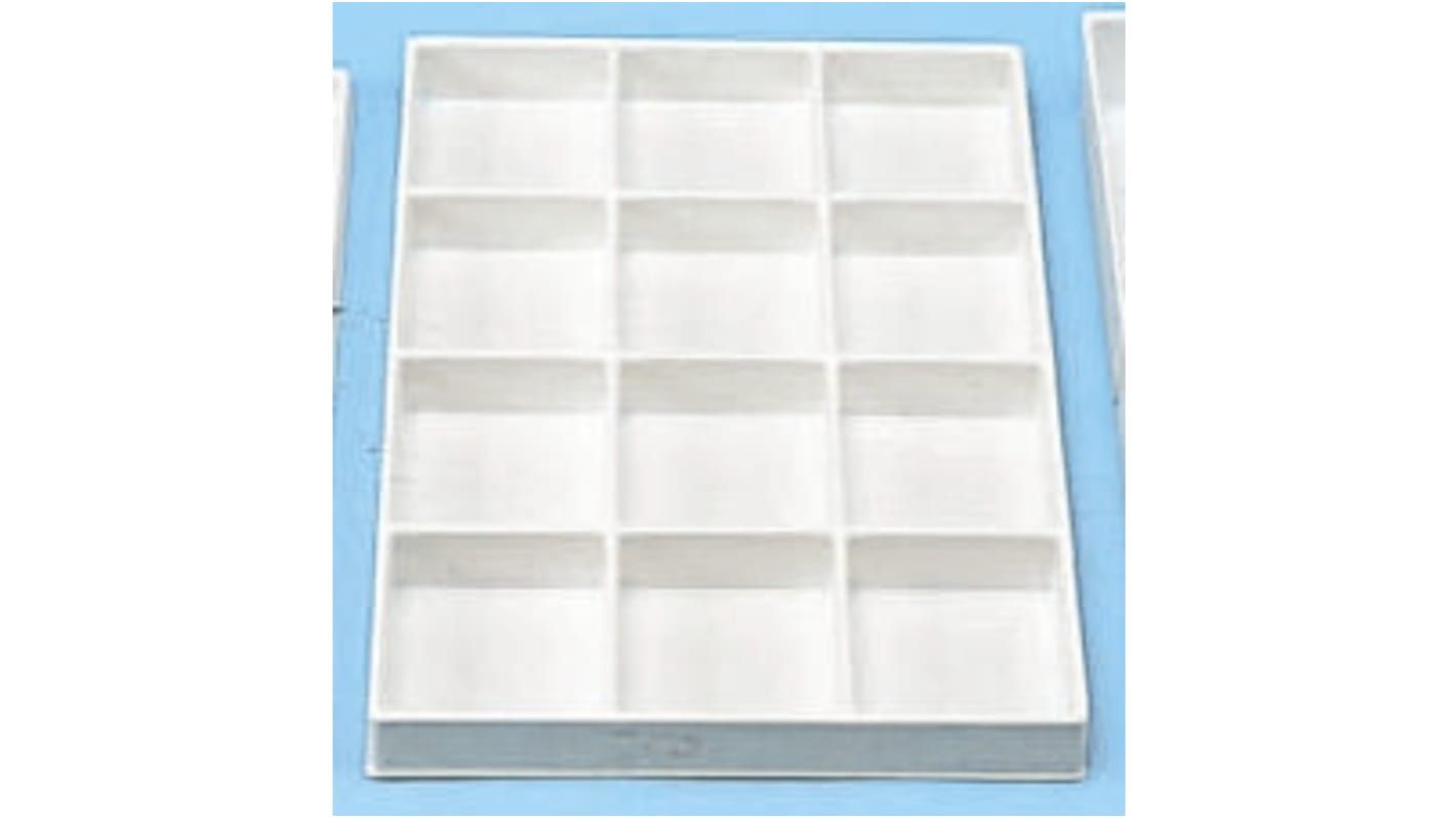 Licefa 9 Cell White PS Compartment Box x 77mm x 107mm