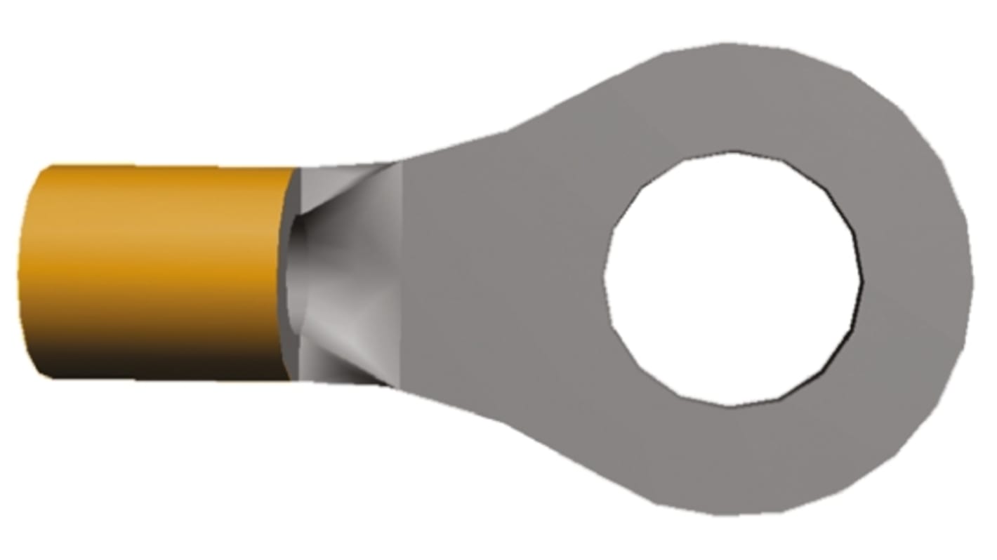 TE Connectivity STRATO-THERM Ringkabelschuh, Unisoliert, aussen ø 8.71mm, innen ø 4.34mm, max. 2.6mm², M4