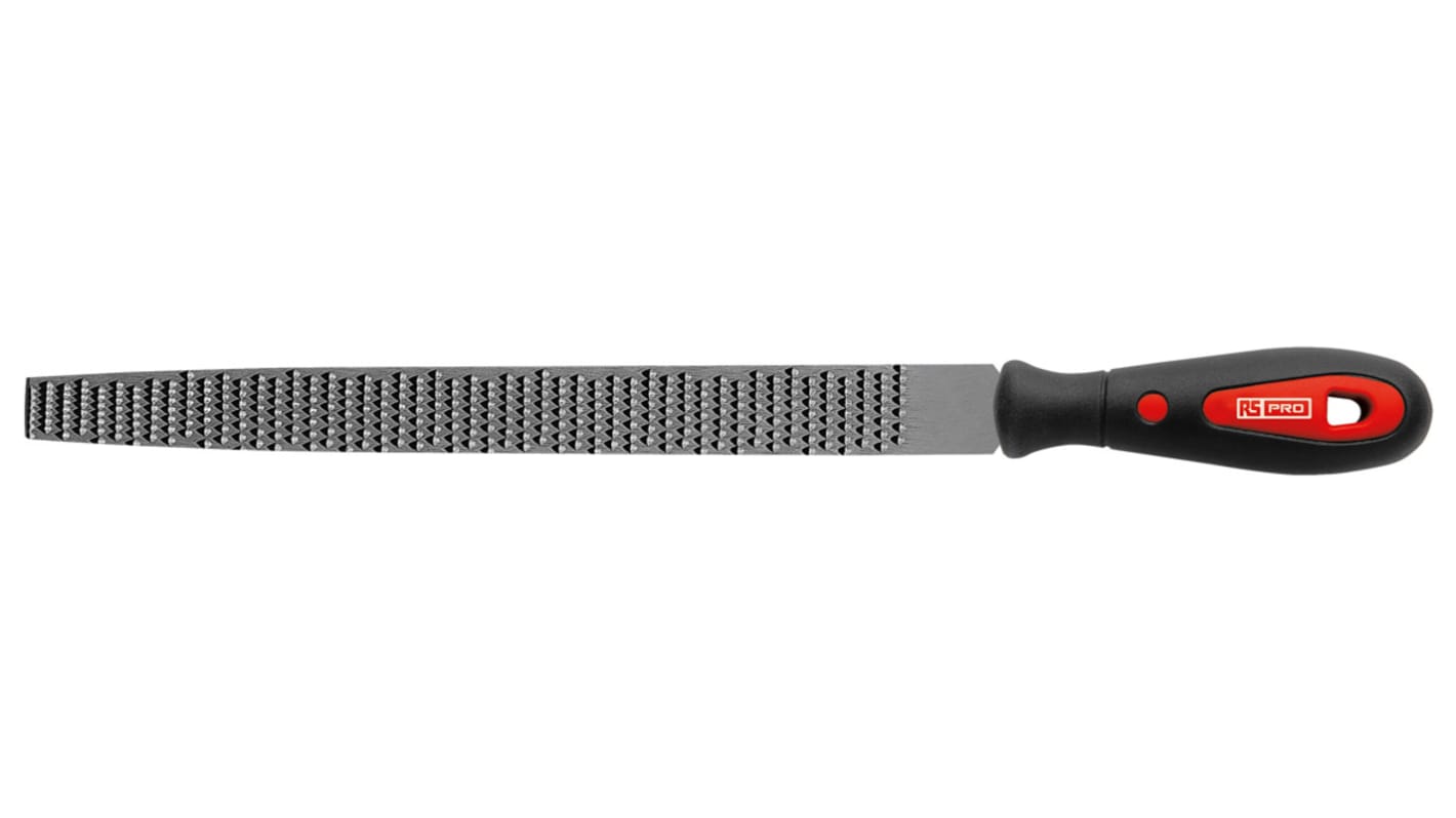 RS PRO 200mm, Bastard, Rasp Cut, Flat Engineers File With Soft-Grip Handle