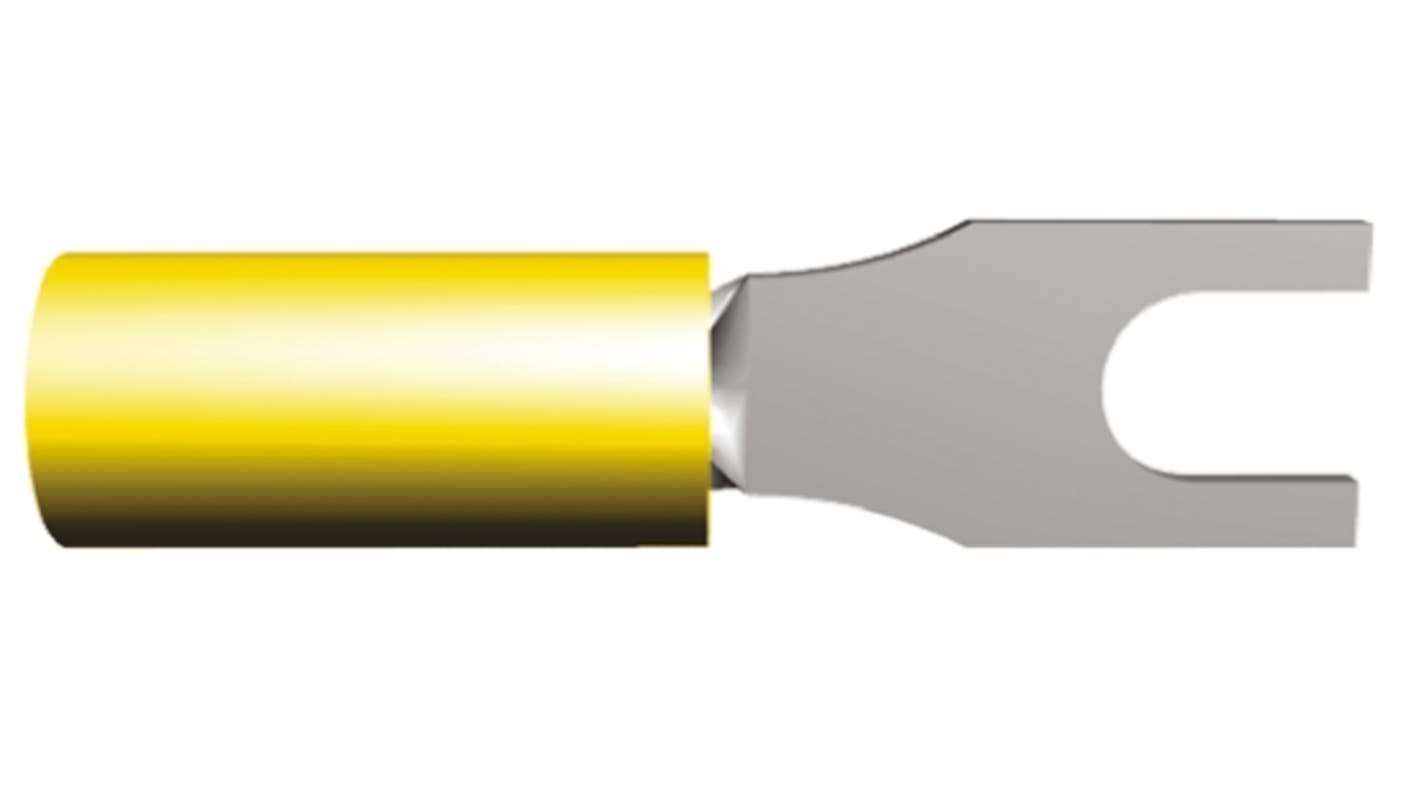 Terminal de horquilla TE Connectivity, Serie PIDG, Aislado, M4, Amarillo, 2.6mm² a 6.6mm², 12AWG a 10AWG