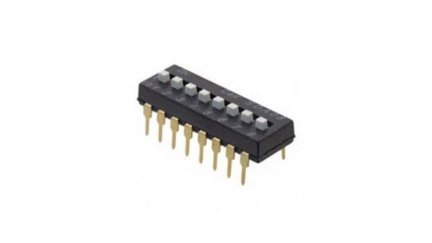 C & K 8 Way Through Hole DIP Switch SPST