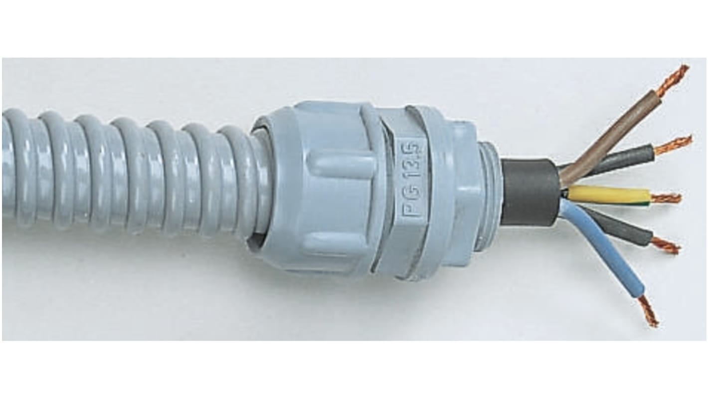 SES Sterling Electroflex Leerrohr PVC, Ø 50mm nom. flexibel, Grau A ø 46.4mm I ø 40mm x 30m IP65