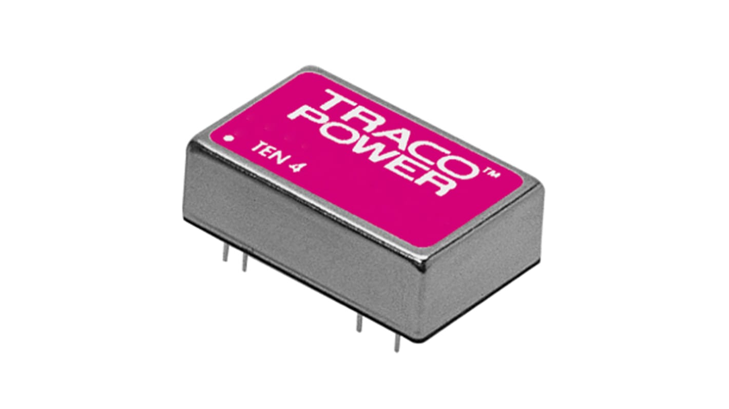 TRACOPOWER TEN 4 DC-DC Converter, 3.3V dc/ 900mA Output, 9 → 36 V dc Input, 4W, Through Hole, +75°C Max Temp