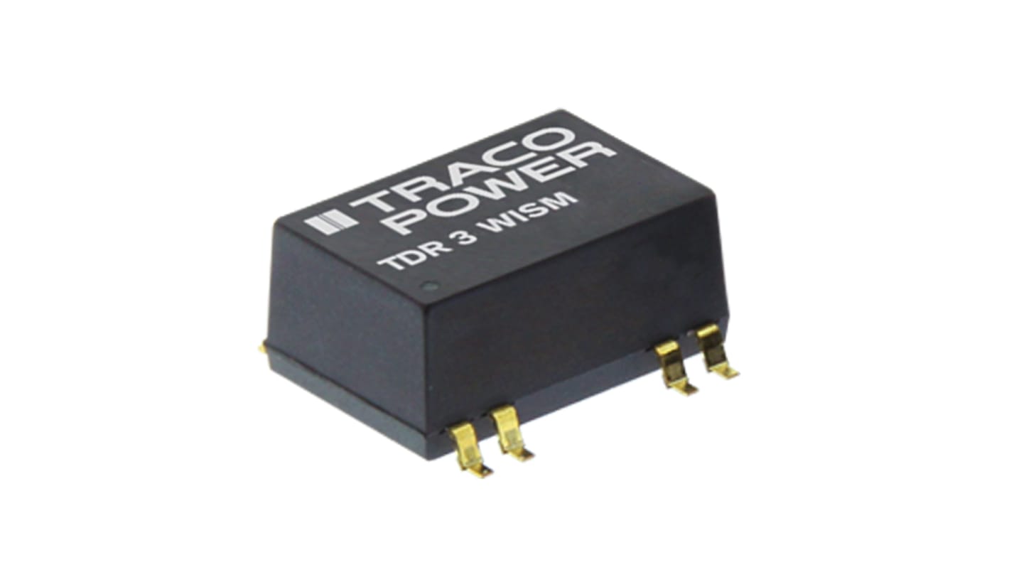 TRACOPOWER TDR 3WISM DC-DC Converter, ±12V dc/ ±125mA Output, 4.5 → 18 V dc Input, 3W, Surface Mount, +85°C Max